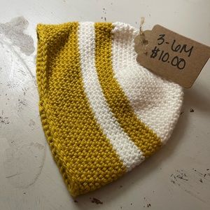 Gold & White Baby Hat